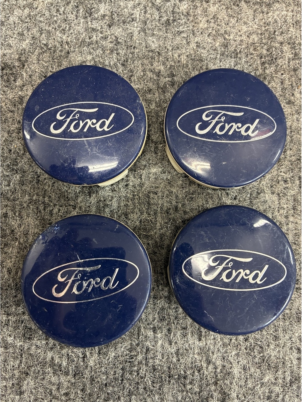 Set of 4 Vintage Ford Blue Wheel Center Caps 2.25 Inch 1003-AA